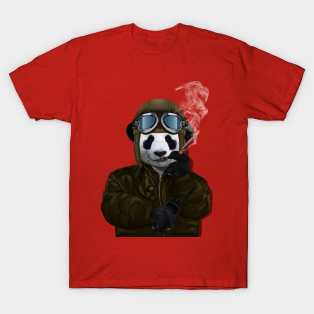 PANDA pilot T-Shirt by Dezigner007